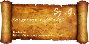 Szigriszt Győző névjegykártya